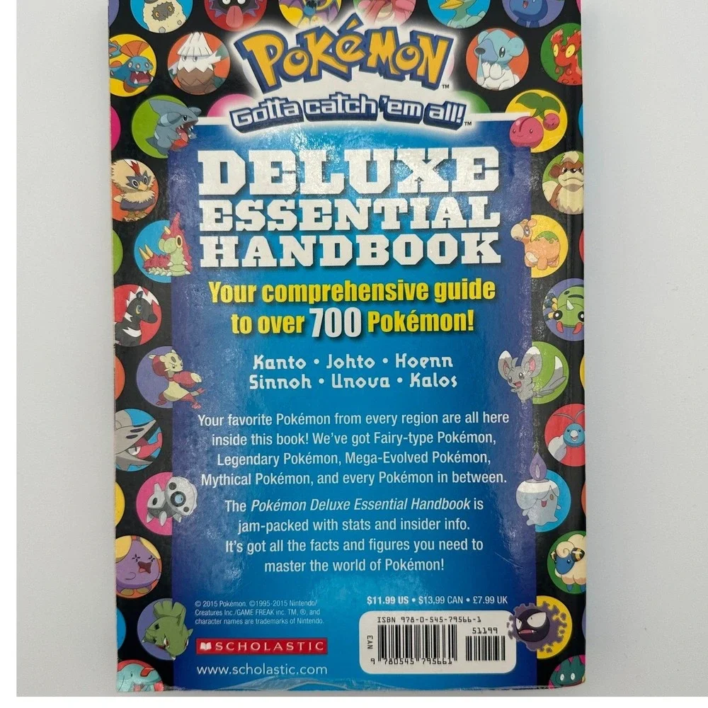 Pokemon Deluxe Essential Handbook Scholastic 700+ Pokemon Guide 2015 Paperback